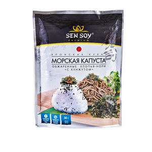 СЭНСОЙ Хлопья Нори с кунжутом из цельной сушено-прессованной морской водоросли рода Порфира 30г