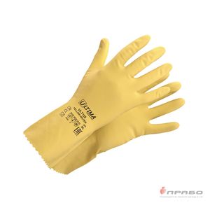 Перчатки химстойкие латексные Ultima Yellow Helper ULT120