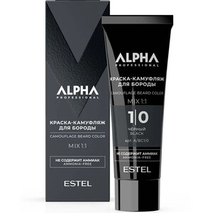 ESTEL ALPHA PRO Краска-камуфляж для бороды 1/0 Чёрная 40 мл