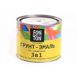 Грунт-эмаль по ржавчине 3 в 1 FonTon черная глянцевая (20,0кг)