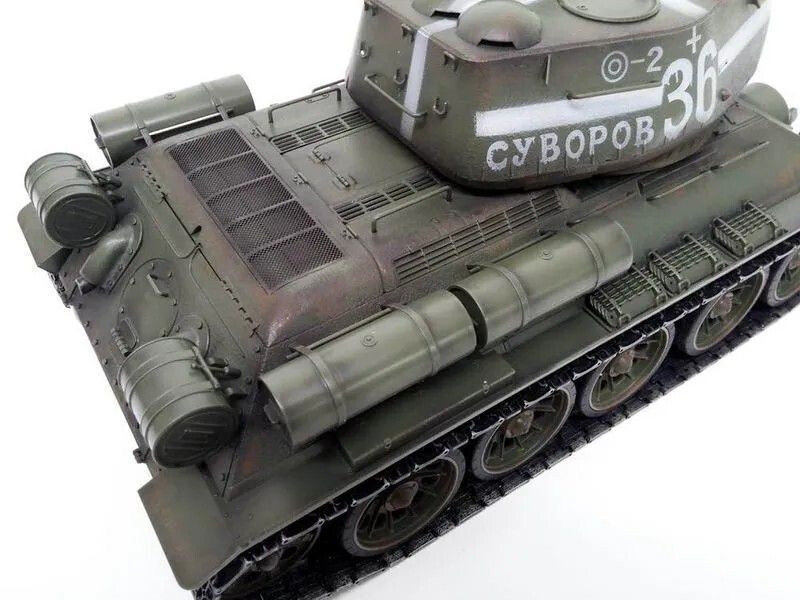 Р/У танк Taigen 1/16 T34-85 (СССР) дым (для ИК боя) V3 2.4G RTR Р/У танк Taigen 1/16 T34-85 (СССР) дым (для ИК боя) V3 2.4G RTR