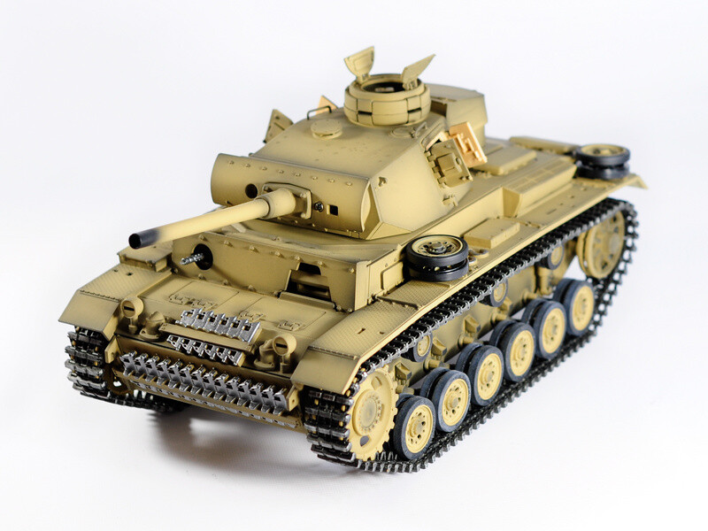 Р/У танк Taigen 1/16 Panzerkampfwagen III (Германия) дым, свет V3 2.4G RTR пустыня Р/У танк Taigen 1/16 Panzerkampfwagen III (Германия) дым, свет V3 2.4G RTR пустыня