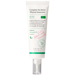 AXIS-Y/ Лёгкий минеральный санскрин AXIS-Y Complete No-Stress Physical Sunscreen V. 3 SPF50+ PA++++ 50 мл.